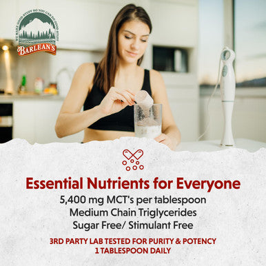 Barlean's Mct Oil Supplement Coconut Flavored For Keto Coffee Emulsified Creamy Liquid Syrup With 5 400Mg Plant-Based Mct'S To Support Energy Focus And Wellness 16 Oz