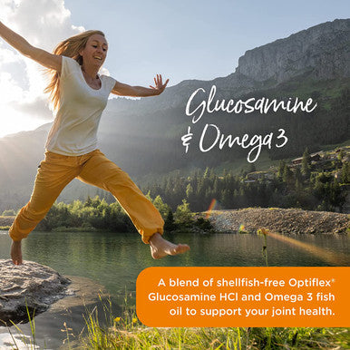 Healthspan Glucosamine & Omega 3 | 120 Capsules | Joint Health | Added Vitamin C | 400mg Optiflex Glucosamine HCI | 300mg Omega 3 Fish Oil | Highly Purified & Sustainably Sourced