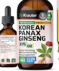 Bio Krauter Panax Ginseng Liquid Drops - Korean Ginseng Extract Alcohol Free - Red Ginseng Tincture For Immune Support - Vegan Sugar Free Ginseng Drops 2 Fl.Oz.