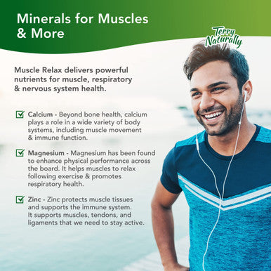 Terry ly Muscle Relax - 60 Vegan Capsules - Occasional Muscle Cramp Relief Supplement, Supports Nervous System - Non-GMO, Gluten-Free - 20 Total Servings