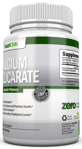 Calcium D-Glucarate - 500mg - 120 Vegetable Capsules - Superior Potency to Support Liver Detoxification, Estrogen Metabolism & Hormonal Balance - Helps with Prostate, Breast & Colon Health