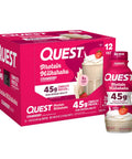 Quest Nutrition Chocolate Protein Shake, 45g Protein, 2g Sugar, 4g Net Carbs, Ready to Drink, Gluten Free, 12 Count | 45g Complete Protein, Ready to Drink, 4g Net Carbs, Gluten Free, Ultrafiltered Nonfat Milk, High Protein, 14 Fl Oz Bottles