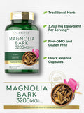 Carlyle Magnolia Bark 3200 mg | 180 Powder Capsules | Herbal Extract Supplement | Non-GMO Gluten