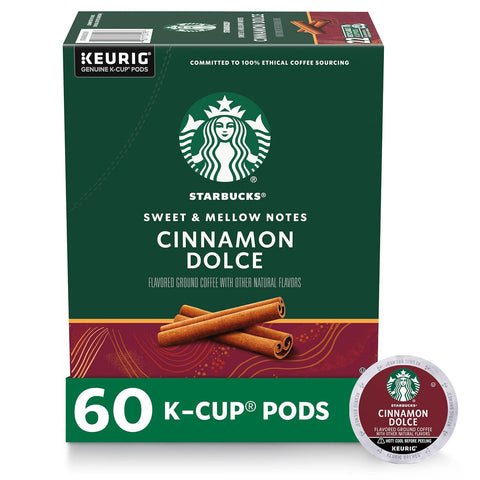 Starbucks K-Cup Coffee Pods, Caramel Naturally Flavored Coffee For Keurig Brewers, 100% Arabica, 1 Box (22 Pods)