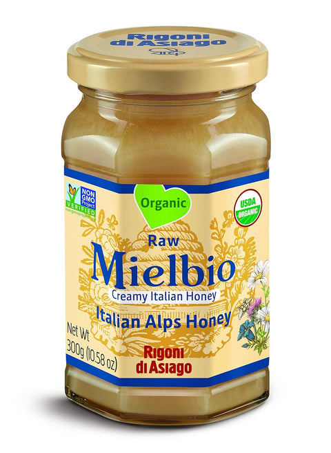 Rigoni Di Asiago Mielbio Italian Raw and Creamy Honey, Orange Blossom, 10.58 Ounce, (Pack of 1)