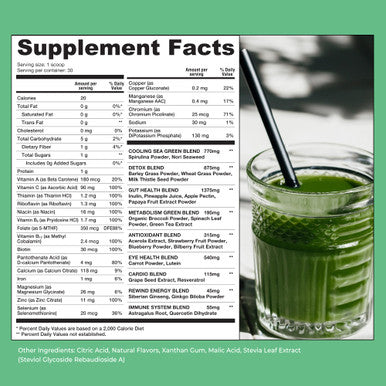 Rewind Best Tasting Super Greens Powder with 40+ Superfoods - Delicious Daily Green Powder with Vitamin B12 Zinc Vitamin C Magnesium & Calcium - Green Juice Superfood Mix - Pineapple Flavor
