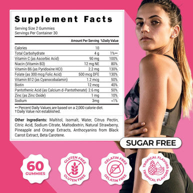 Zenzsual Multivitamin Gummies ÃƒÂ¢Ã¢â€šÂ¬Ã¢â‚¬Å“ Adult Dietary Supplement With Vitamin C, Biotin, Zinc - Tasty, Sugar-Free, Gelatin-Immune Support Gummies For Daily Wellness (60 Flavored Gummies)
