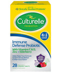 Culturelle Immune Defense Daily Probiotic For Women & Men - 28 Count Mixed Berry Chewables With 4-In-1 Immune Support. Probiotic Vitamin C Vitamin D And Zinc Plus Elderberry