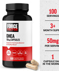 Force Factor DHEA 50mg DHEA Supplement for Women and Men to Support Hormone Balance and Healthy Mood Premium Quality Vegan Friendly Non-GMO 100 Vegetable Capsules
