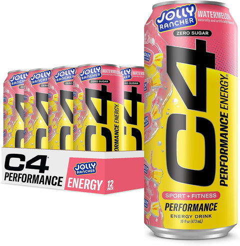 Cellucor C4 Performance Energy Drink | Strawberry Blast | Zero Sugar Carbonated Preworkout Energy | 200mg Caffeine with Beta Alanine | 16 Fl Oz (12 Pack)