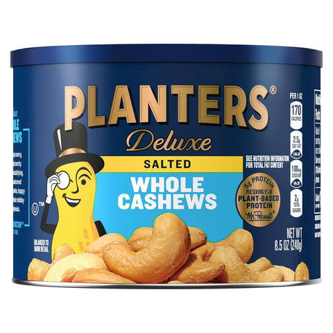 PLANTERS Deluxe Lightly Salted Cashews Party Snacks PlantBased Protein Quick Snack for Adults After School Snack Flavored with Sea Salt Kosher 1lb 2.25oz
