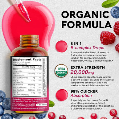 NUTRAHARMONY Gaba With L-Theanine Capsules & Vitamin B Complex Drops