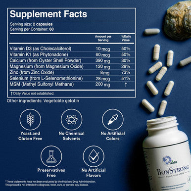 Nano Calcium Supplement With Vitamin D & Msm - Made With Advanced Nanotechnology For Higher Absorption - 120 Absorbable Calcium Pills, Bone Density Supplements Women & Men - Made In Usa