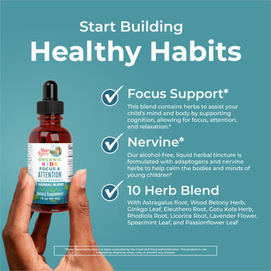 MaryRuth Organics Kids Brain Supplements for Memory and Focus and Attention 30 ML