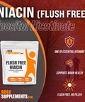 BulkSupplements Flush Free Niacin Powder - Vitamin B3 Supplement, No Flush Niacin - - 500mg , 200 Servings (100 Grams - 3.5 oz)