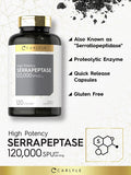 Carlyle Serrapeptase 120000 SPU | 120 Capsules | Supports Sinus Health | Gluten Free Enzyme Supplement