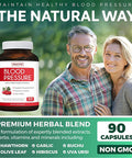 Blood Pressure Support Supplement NonGMO Premium Natural Herbs Vitamins Berries High Dosage of Hawthorn Extract Berry Lower Pills 90 Capsules