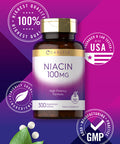 Carlyle Niacin 100Mg | 300 Vegetarian Tablets | High Potency Formula | Non-Gmo, Gluten Free Supplement
