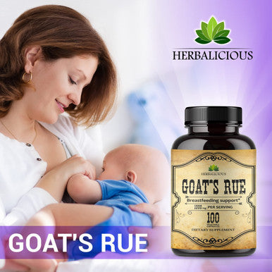HERBALICIOUS Goat S Rue Capsules 1000Mg - Natural Goats Rue Herbal Supplement - Natural Galega Officinalis For Breast Feeding - Breastmilk Production Food Supplement Support - 100 Caps