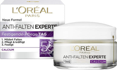 L'Oreal Paris Anti-Wrinkle Expert Day Cream 55+ Anti-Ageing Moisturiser With Calcium Reduces Deeper Wrinkles The Skin Is Firmed And Moisturised For 24 Hours 50 Ml