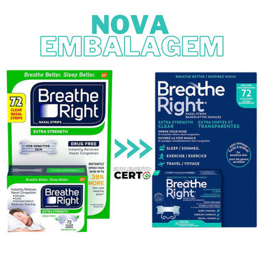 Breathe Right Nasal Strips, Extra Clear For Sensitive Skin, 72 Clear Strips