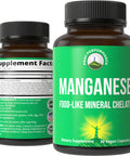 Manganese Supplement Food Like Mineral Chelated For Superior Absorption With Whole Food Blend Of 25+ Fruits & Vegetables. Pure