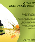 Go Nutrients Turmeric Ease - Liquid Turmeric Curcumin With Black Pepper - Organic Turmeric Supplement For Healthy Inflammation
