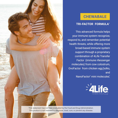 4Life Transfer Factor Chewable Tri-Factor Formula - Immune Support with Extracts of Cow Colostrum and Chicken Egg Yolk - Citrus Cream Flavor - 90 Chewable Tablets