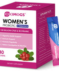 OMOGS Womens Probiotic 120 Billion CFUs 18 Strains with 3 Prebiotics and Cranberry Extract Help for Immune Booster Digestive Health Gut Health and Vaginal Health