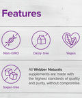 Webber Naturals Extra Strength Biotin 10000 mcg 120 Capsules Supports Healthy Hair Skin Nails Energy Metabolism Vitamin Supplement Gluten NonGMO Suitable for Vegetarians and Vegans