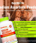 Nutribiotic - Sodium Ascorbate Buffered Vitamin C Powder 8 Oz Vegan Non Acidic & Easier On Digestion Than Ascorbic Acid Essential Immune Support & Antioxidant Supplement Gluten & Gmo