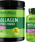 NATURELO Whole Food Beauty Multivitamin, 60 Count Collagen Peptide Powder, 45 Servings