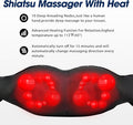 Shiatsu Neck And Back Massager With Heat,Electric Deep Tissue Kneading Neck And Shoulder Massage,Best Gifts For Women Men Mom Dad Mothers Fathers Day Birthday Gift