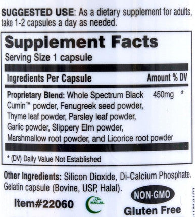 Amazing Herbs Black Seed Fenuzyme Bronc Care (60 Capsules)