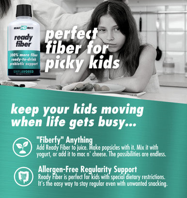 Ready Fiber Non-GMO Liquid Fiber by Health Direct | Regularity, Bloating Relief | Inulin-Free, Psyllium-Free, Great for Adults & Kids | 12,000 MG Prebiotic FOS | 15 Oz