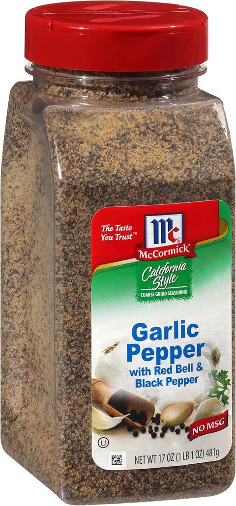 McCormick California Style Garlic Pepper with Red Bell & Black Pepper Coarse Grind Seasoning, 22 oz