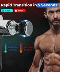 Massage Gun Deep Tissue With Heat And Cold Head, 6 Temperatures, 20 Levels & 10 Heads, Handheld Muscle Massager Gun With Carry Case, Portable Percussion Muscle Massager Gun (White)