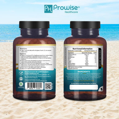 Marine Collagen With Hyaluronic Acid 1100Mg - 90 Capsules Boosted With Hyaluronic Acid, Vitamins C, E, B2, Biotin, Copper, Zinc And Iodine For Women And Men Made In The Uk By Prowise Healthcare