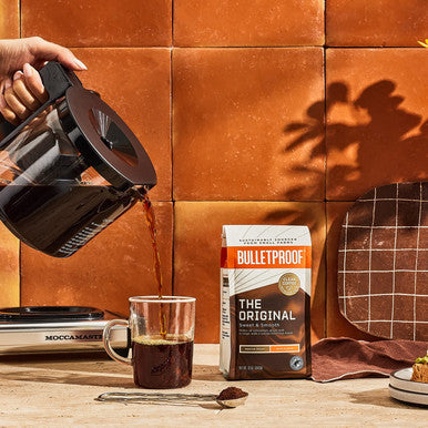 Bulletproof Coffee Recipe Made Easy By Bundling And Saving, The Original Medium Roast Ground Coffee, Grass-Fed Collagen Protein, And Keto Creamer Made Of Ghee And Powdered Mct Oil.