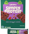 Simply Protein - Crispy Vegan Protein Bars Variety Pack, 3 Flavors - Plant Based, Protein Snacks - 13g Protein, 2g Sugar, 7g Fiber - Gluten Free, Non GMO, Kosher - 12 Bars
