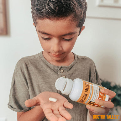 Nubest Doctor Taller - Bone Strength Supports, Enhance Immune System - Keto With Calcium, Vitamin D3, Vitamin K2, Amino Acids & Herbs For Children (8+) - 60 Vegan Capsules 1 Month Supply