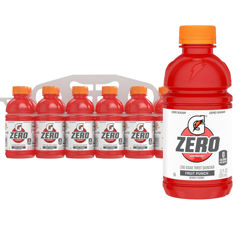 Gatorade Thirst Quencher Zero Sugar Sports Drink Orange 12oz Pack of 12 Electrolytes for Rehydration