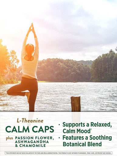 L Theanine Calm Caps | 90 Veggie Capsules | with Ashwagandha, Passion Flower and Chamomile Vegan, Non-GMO, Gluten Supplement | by Nature's Truth
