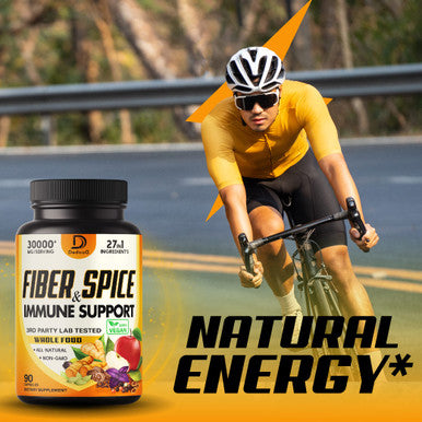 Dedicad 27In1 Fiber And Spice Supplement 30000Mg - Combined With Organic Psyllium, Whole Apple, Elderberry & More - Support Mood