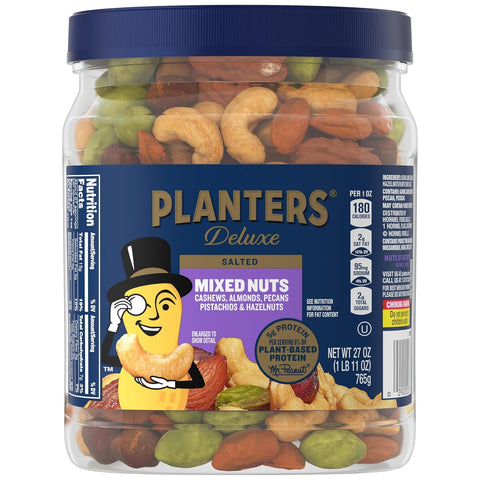 PLANTERS Mixed Nuts, Plant Based Protein, 27 Oz (1 Ct)