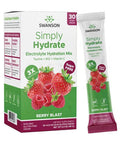 Swanson Simply Hydrate Electrolyte Mix - Sugar- Berry Blast Flavor - 30 Packets | Advanced Electrolyte Blend | Convenient On-The-Go Solution