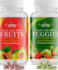 Florida Herbs Fruits And Vegetables Supplement - 90 Fruit And 90 Veggie Capsules - Nature Vitamins Balance Of Fruits And Veggies Supports Energy Balance Soy Free Vegan Capsules - 90 Count (Pack Of 2)