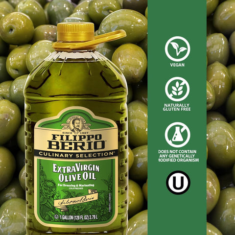 Filippo Berio Cold Pressed Extra Virgin Olive Oil, 1 Gallon ÃƒÆ’Ã‚Â¢ÃƒÂ¢Ã¢â‚¬Å¡Ã‚Â¬ÃƒÂ¢Ã¢â€šÂ¬Ã…â€œ For Dipping, Marinating, Finishing, Contains Polyphenols