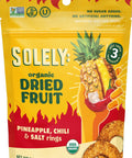 SOLELY - Organic Dried Pineapple Rings (5.5 oz Resealable Bags, Pack of 3) - Real Fresh Fruit - 1 Ingredient - Healthy Snacks for Adults & Kids - Non GMO, Vegan Snacks, Shelf Stable - 3 Bags (16.5 oz)