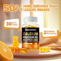 Calcium Magnesium Zinc Gummies With Vitamin D3 & K2 - High Potency Enhanced Absorption -60 Orange Gummies Flavored.
